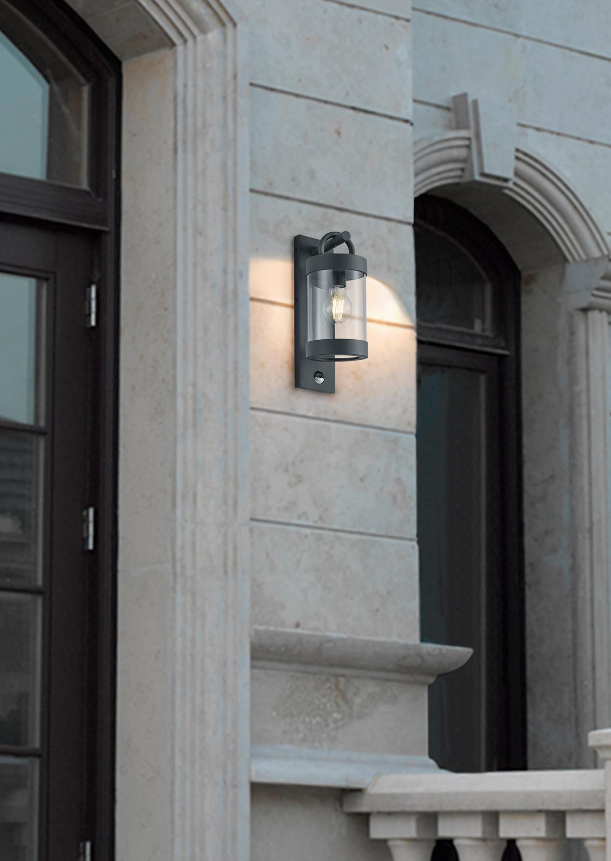 Außenwandleuchte Sambesi in Anthrazit max. 28 Watt - Anthrazit, Basics, Metall (12,5/33/18,6cm) - Trio Leuchten