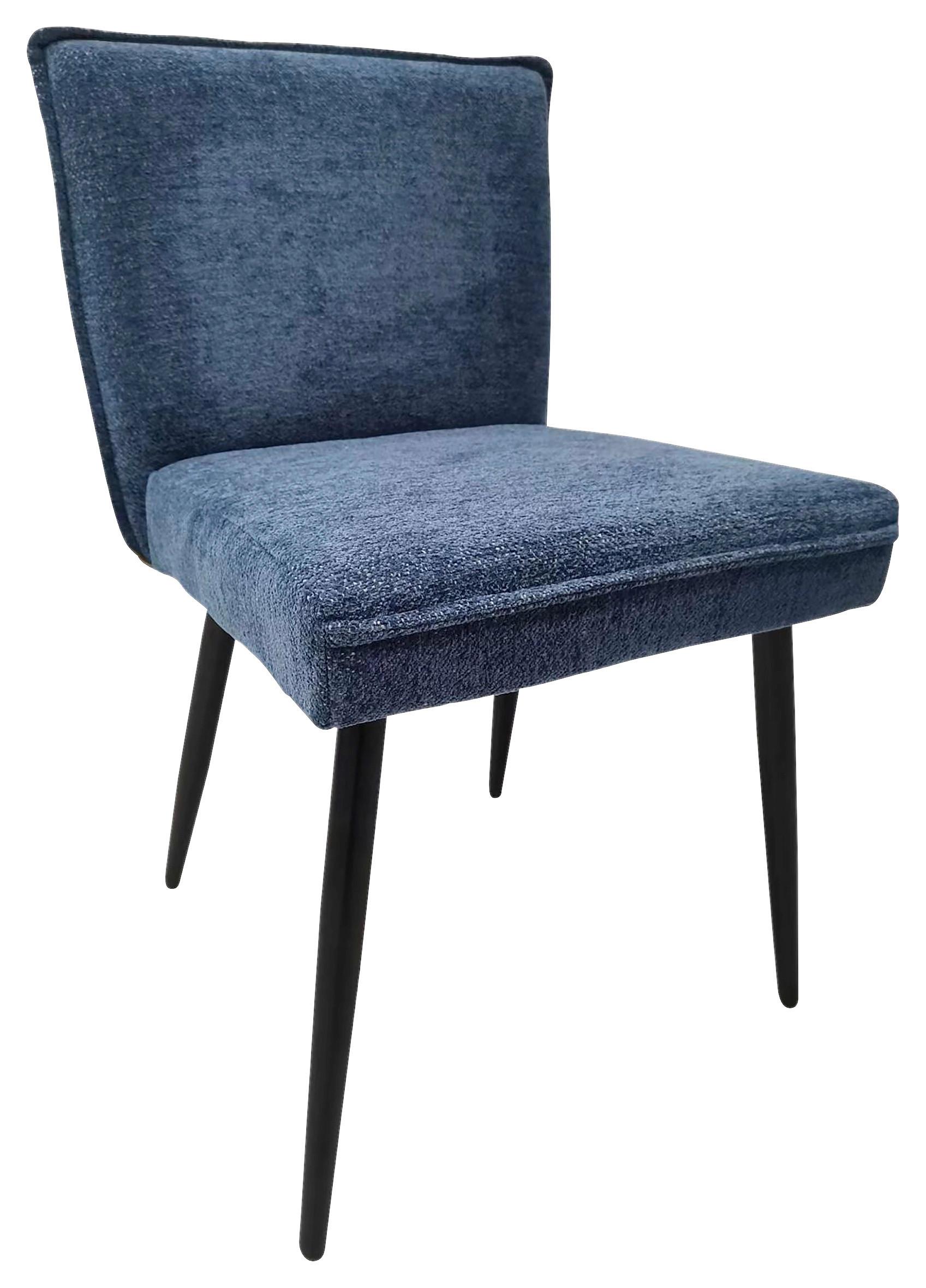 KRZESŁO CORY - niebieski/czarny, Modern, metal/tkanina (57/84/48cm) - MID.YOU