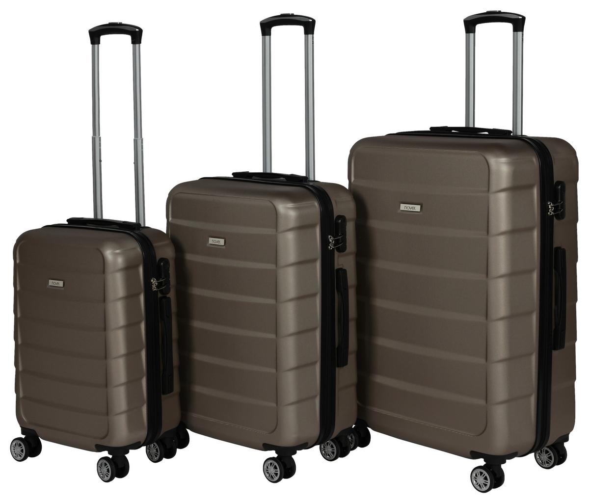 ZESTAW WALIZEK PODRÓŻNYCH AH-18702 - szampanowy, Konventionell, tworzywo sztuczne/metal - Novel