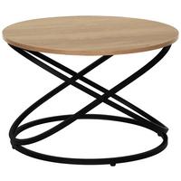 Măsuță de cafea ELENA - culoare lemn stejar/negru, Modern, metal/material pe bază de lemn (60/40/60cm) - Best Price