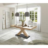 Ausziehtisch Komfort in Schwarz/Eiche Artisan - Schwarz/Eiche Artisan, MODERN, Holzwerkstoff (180-280/90/76cm) - Based