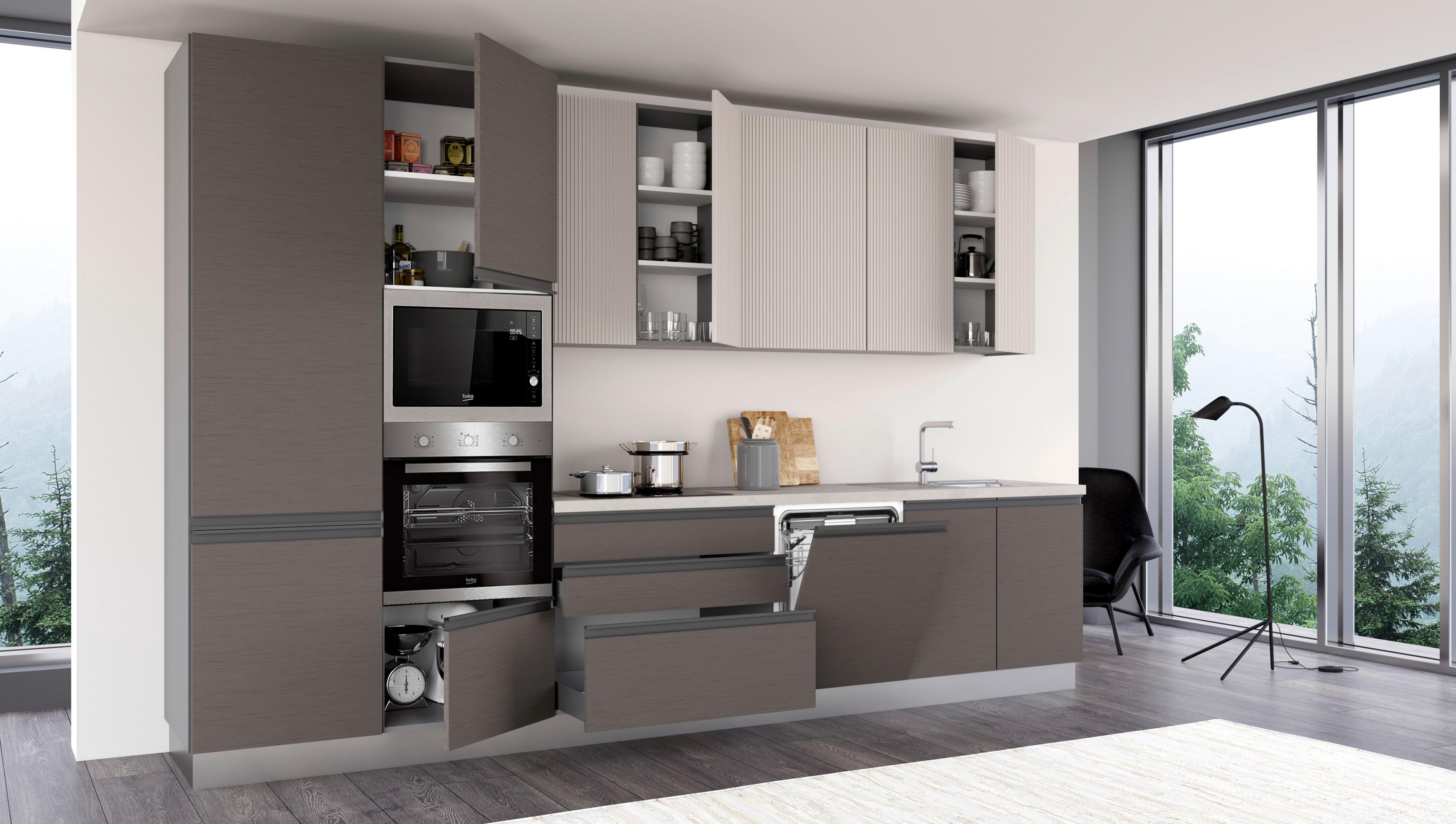 Kuhinjski Blok New Helena 360 Dx - brončane boje/kašmir, Konvencionalno, metal/drvo (360/240/60cm) - Mömax