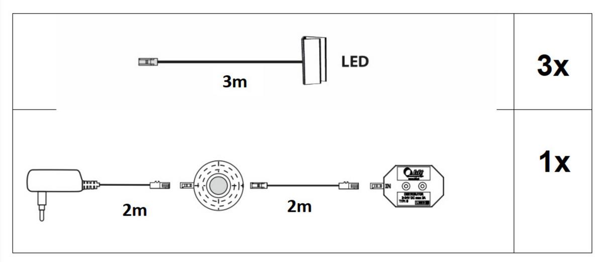 LED Leuchtmittel Kaltweiß 3er-Set - Schwarz, KONVENTIONELL, Kunststoff (10/8/5cm) - MID.YOU