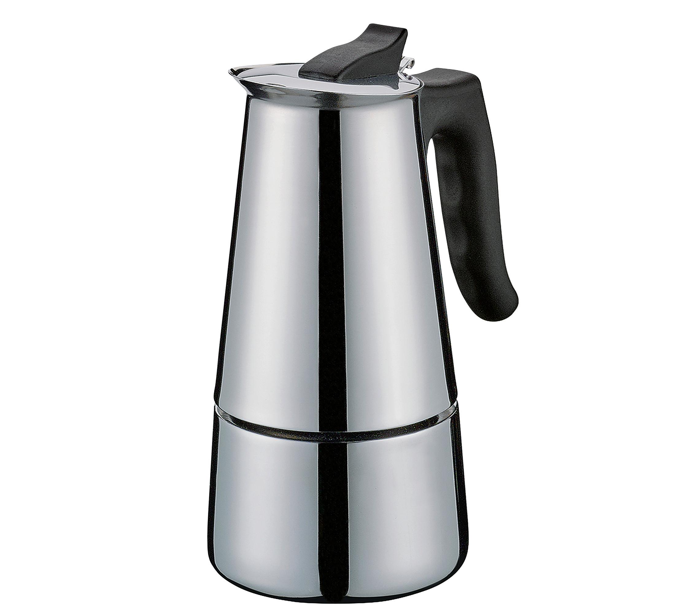 KAWIARKA DO ESPRESSO 341317 - kolor srebrny, Basics, tworzywo sztuczne/metal (8,5/16,5cm) - Cilio