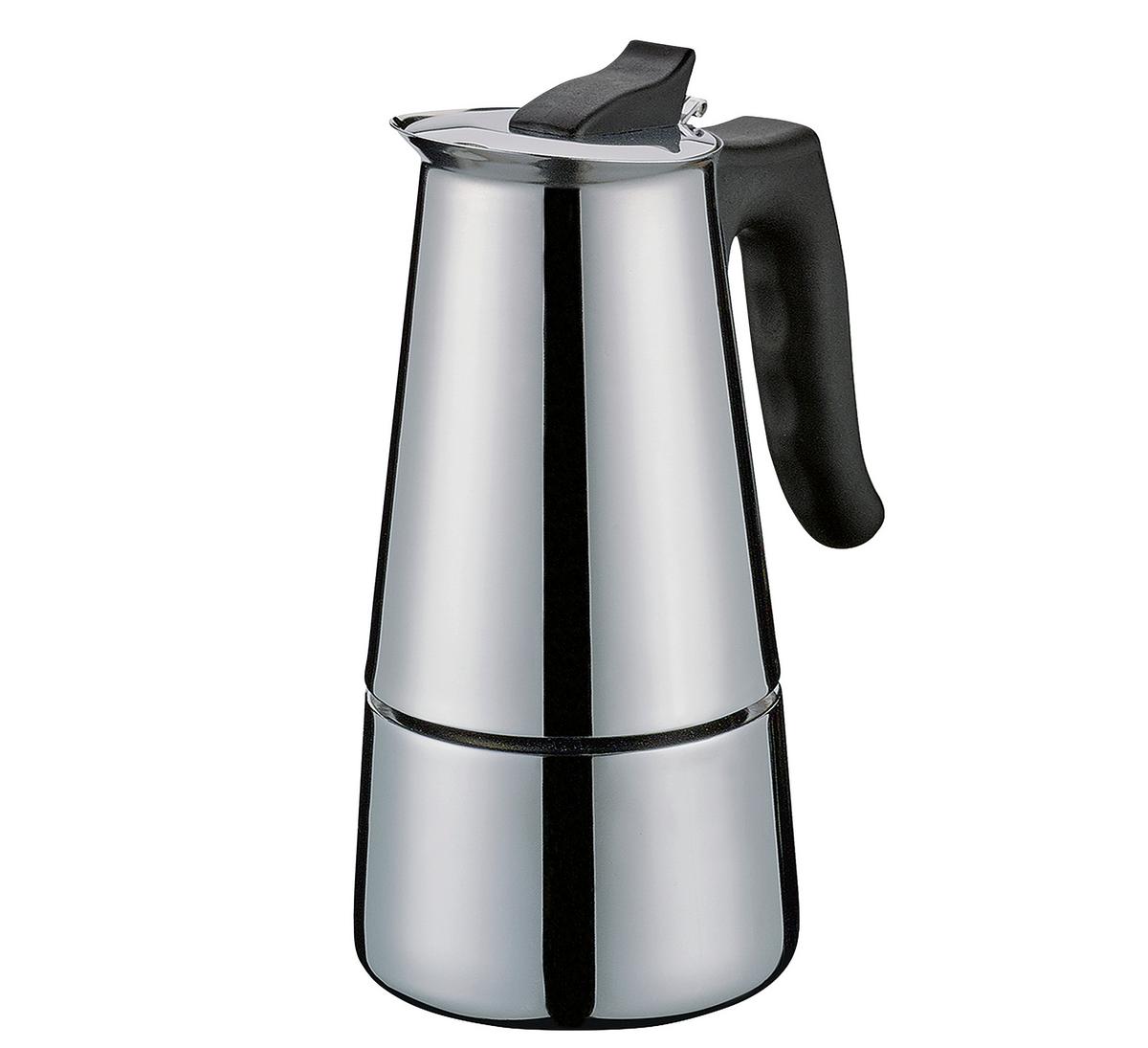 KAWIARKA DO ESPRESSO 341317 - kolor srebrny, Basics, tworzywo sztuczne/metal (8,5/16,5cm) - Cilio