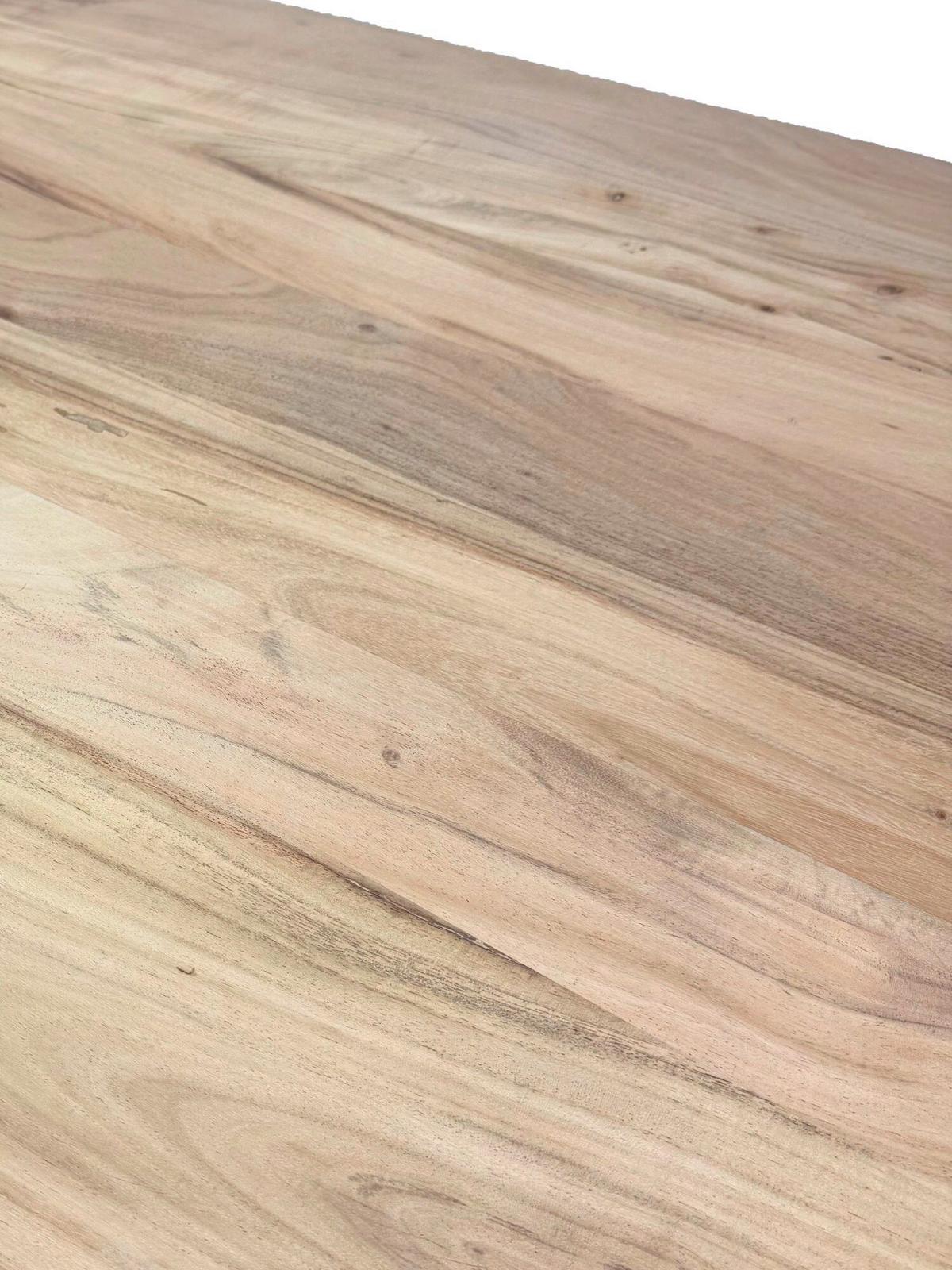Schreibtisch Wl7.408 - Schwarz/Akaziefarben, Design, Holz/Metall (180/77/90cm) - Livetastic
