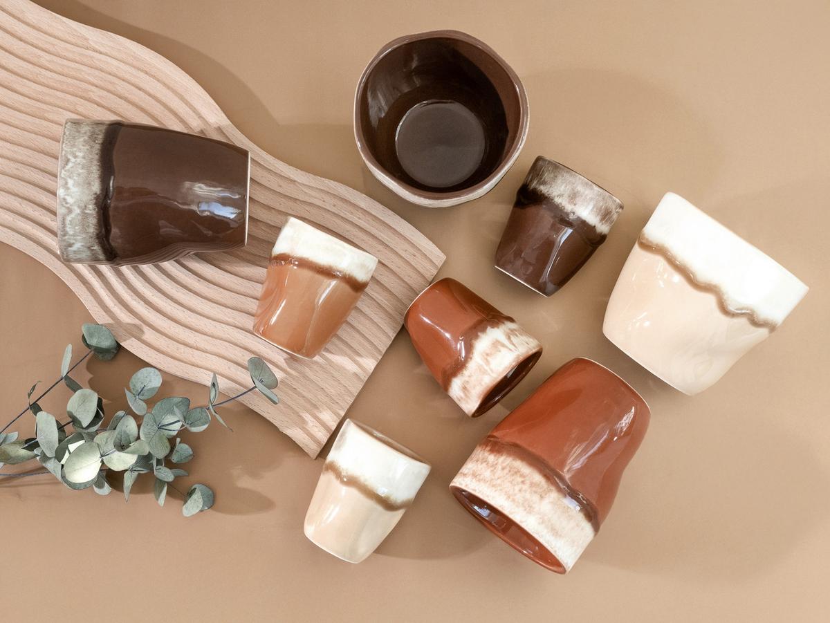 Set Skodelic Squeezy Mocha, 4-Delni - krem barve/umazano rjava, Basics, keramika (10/9cm) - Creatable