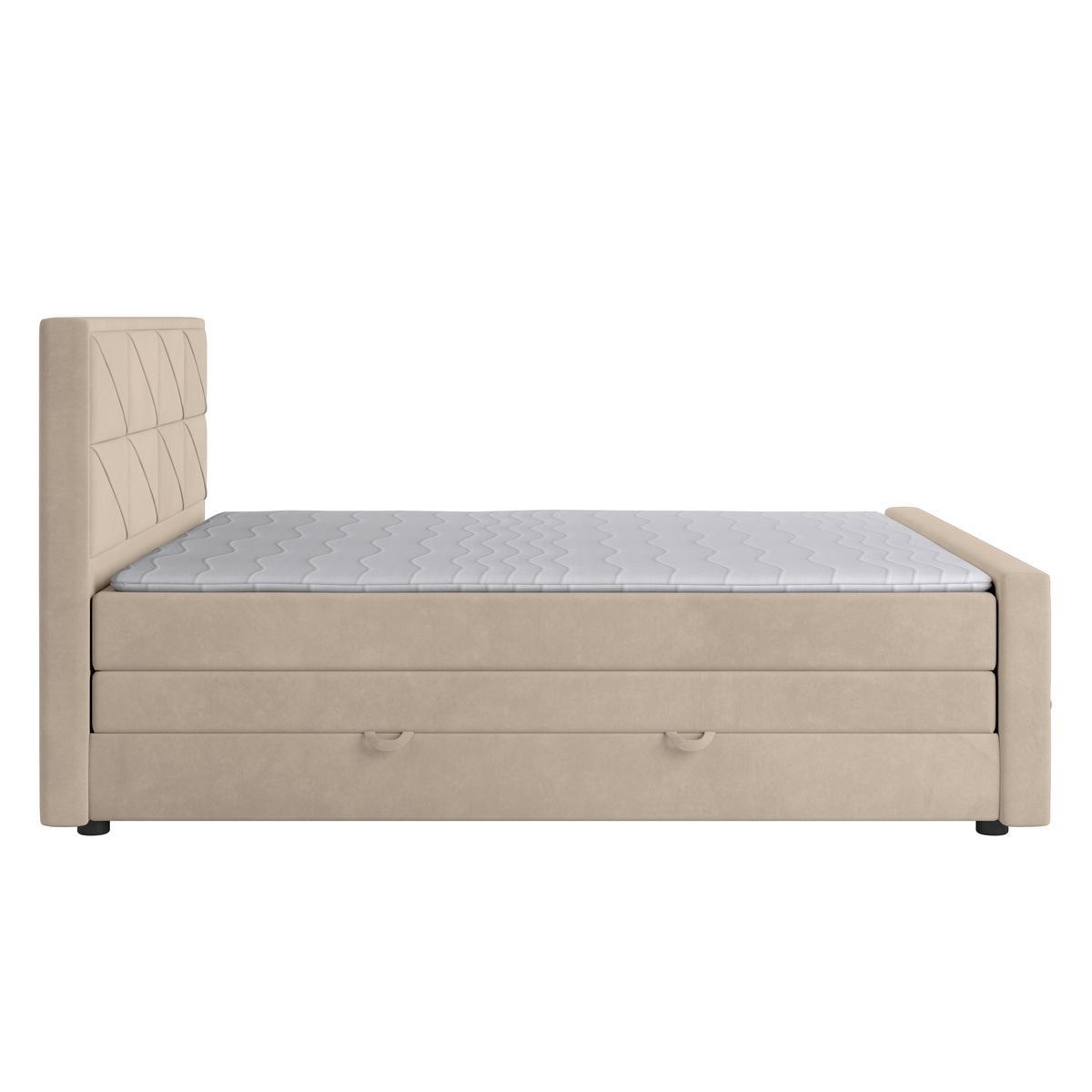 Boxspringbett Helsinki ca. 180x200 cm Beige - Beige, MODERN, Holz/Kunststoff (180/200cm) - MID.YOU