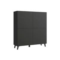 Visoka Komoda Phuket, Črna Mat - črna, Design, umetna masa/leseni material (120/128/39cm) - P & B