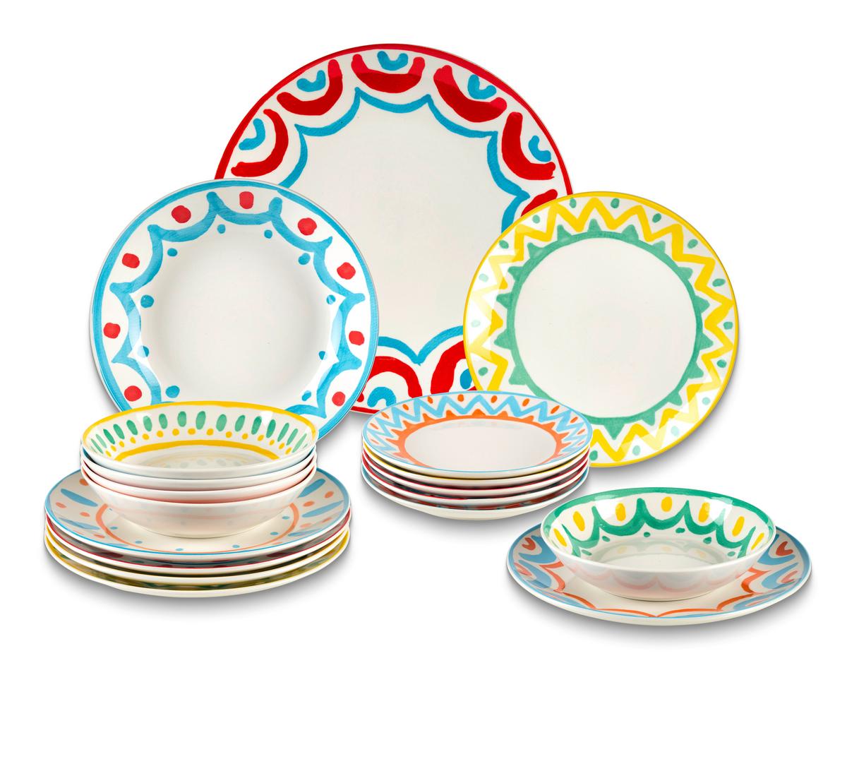 Serviciu de masă 18/1 Domenico - multicolor, Modern, ceramică - Mömax