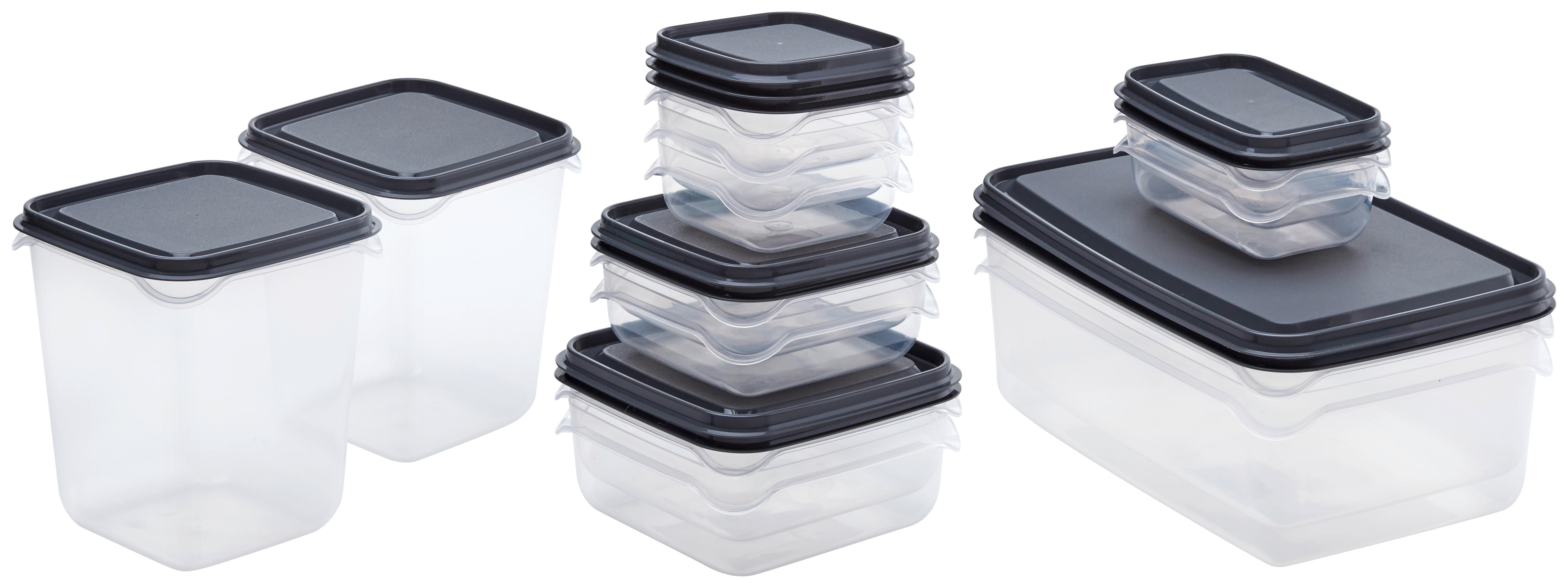 Set Posod Za Shranjevanje Parker - siva/črna, Konvencionalno, umetna masa - Mömax