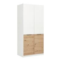 Drehtürenschrank Max Weiss/Eiche Artisan - Weiss/Eiche Artisan, Konventionell, Holzwerkstoff/Kunststoff (91/197/54cm) - Mömax