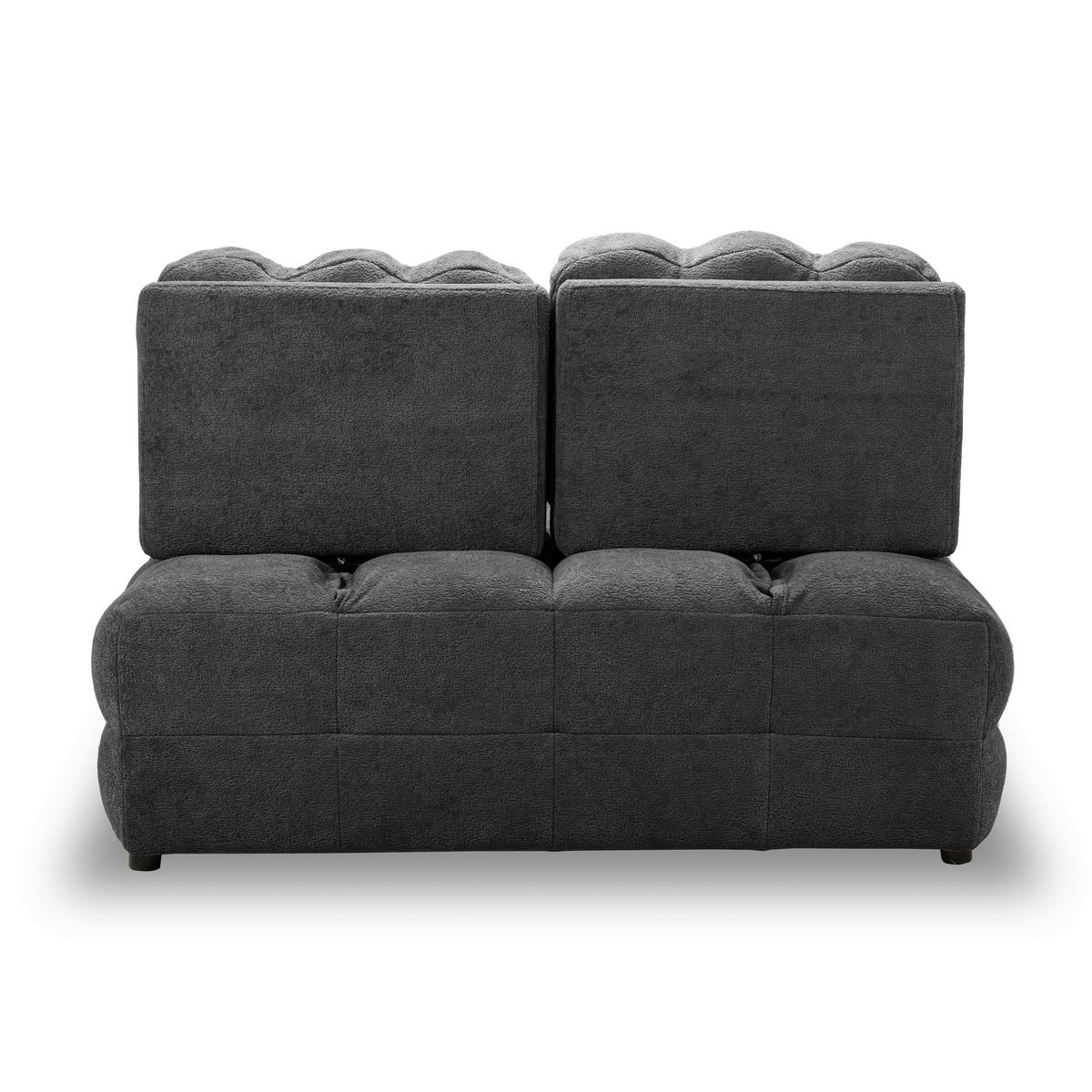 Schlafsofa Liara Webstoff Dunkelgrau - Dunkelgrau/Schwarz, MODERN, Holz/Textil (137/87/110cm) - Bessagi Home