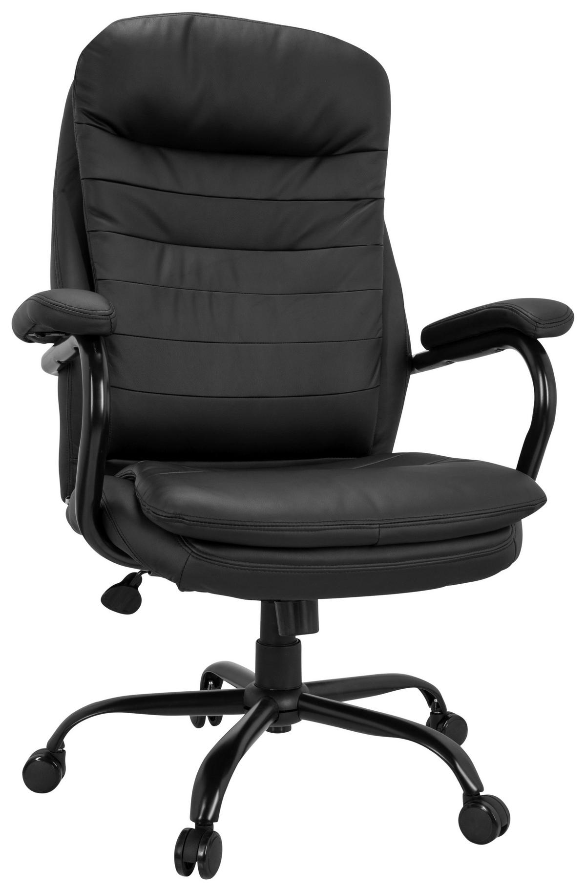 Pisarniški Stol Relax Xxl B, Pu, Črna - črna, Basics, kovina/umetna masa (78/118/70cm) - MID.YOU