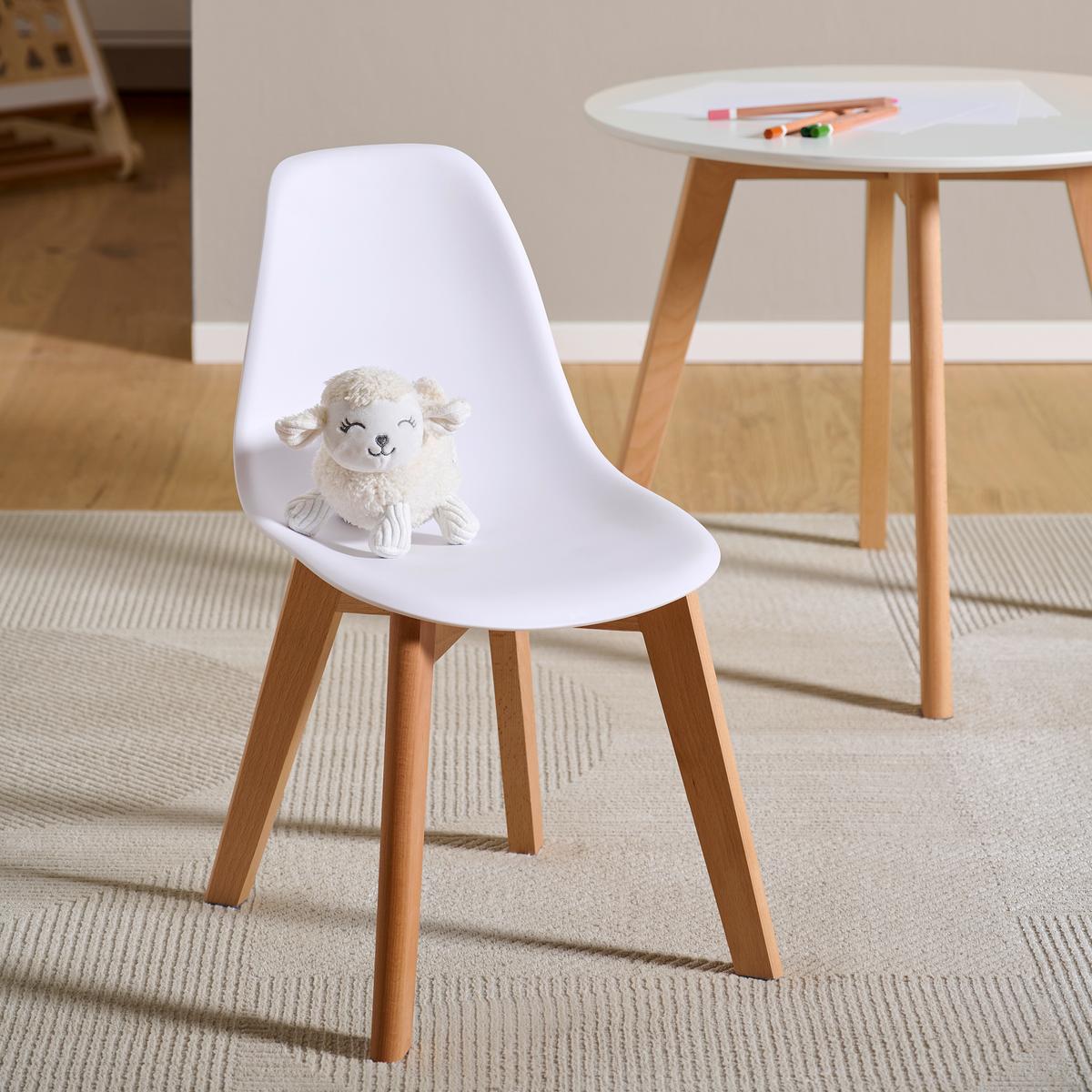 STOLIK DZIECIĘCY LINUS - kolor bukowy/biały, Trend, materiał drewnopochodny/drewno (60/50,5cm) - My Baby Lou