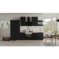 Kuhinjski Blok Capri, Črna, Hrast - črna/barve hrasta, Moderno, kovina/leseni material (310cm) - FlexWell