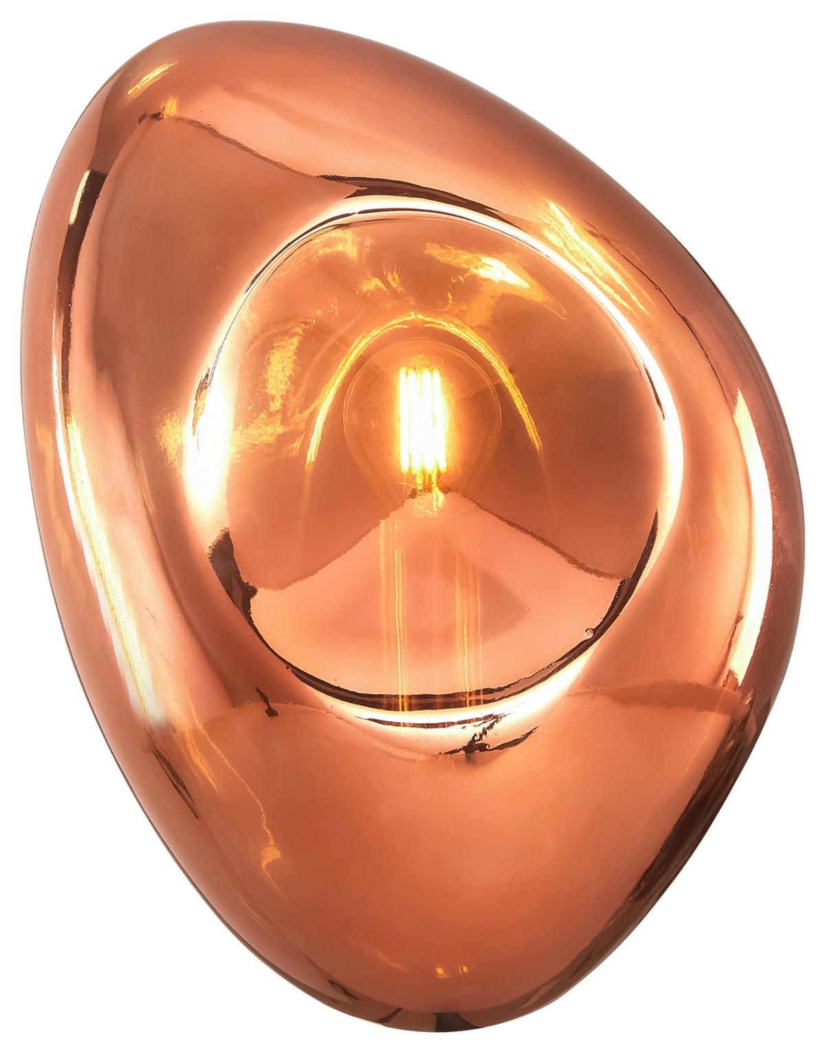 WANDLEUCHTE MABELL - Schwarz/Kupferfarben, Basics, Glas/Metall (20,8/27,5/12,8cm) - MAYTONI