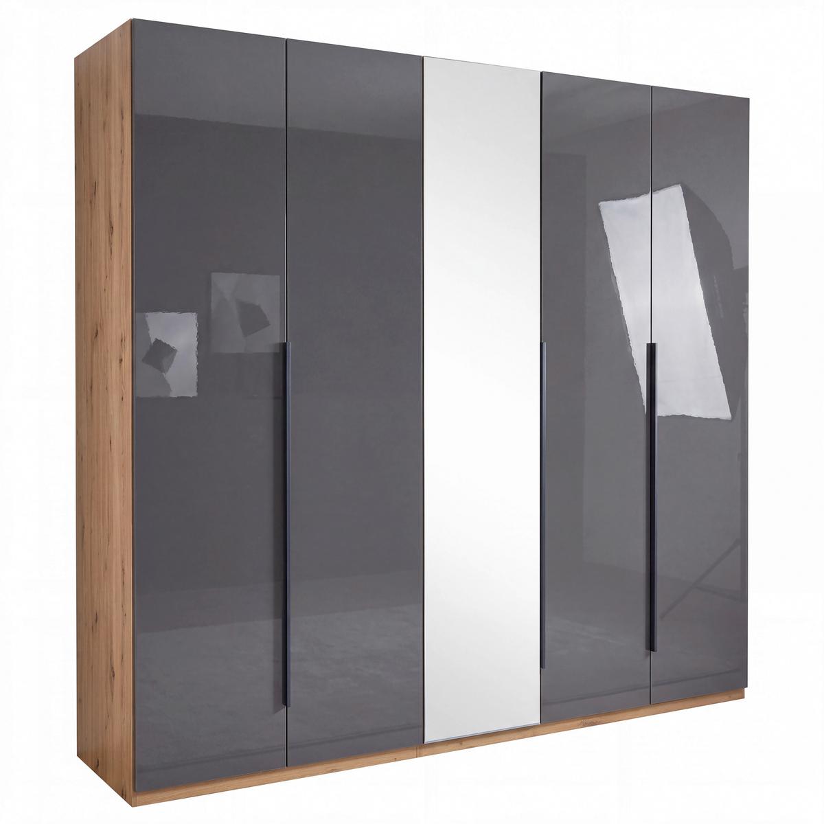 Ormar Sa Klasičnim Vratima Sposami - siva visoki sjaj/antracit, Moderno, metal/pločasti materijal (229,8/222,6/63,3cm) - Premium Living