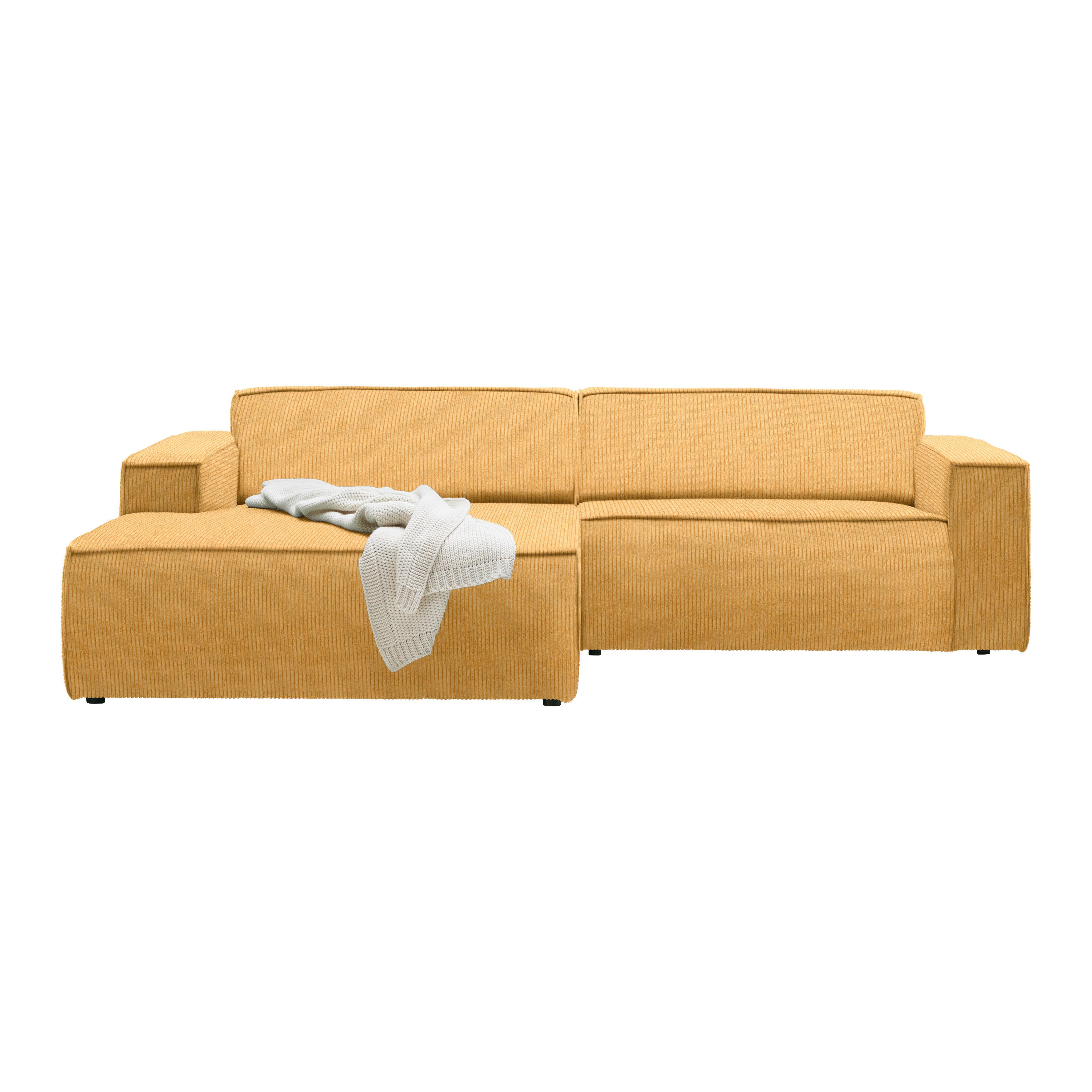 Wohnlandschaft Loft Currygelb - Currygelb/Schwarz, MODERN, Textil/Metall (172/75/265cm) - Mömax