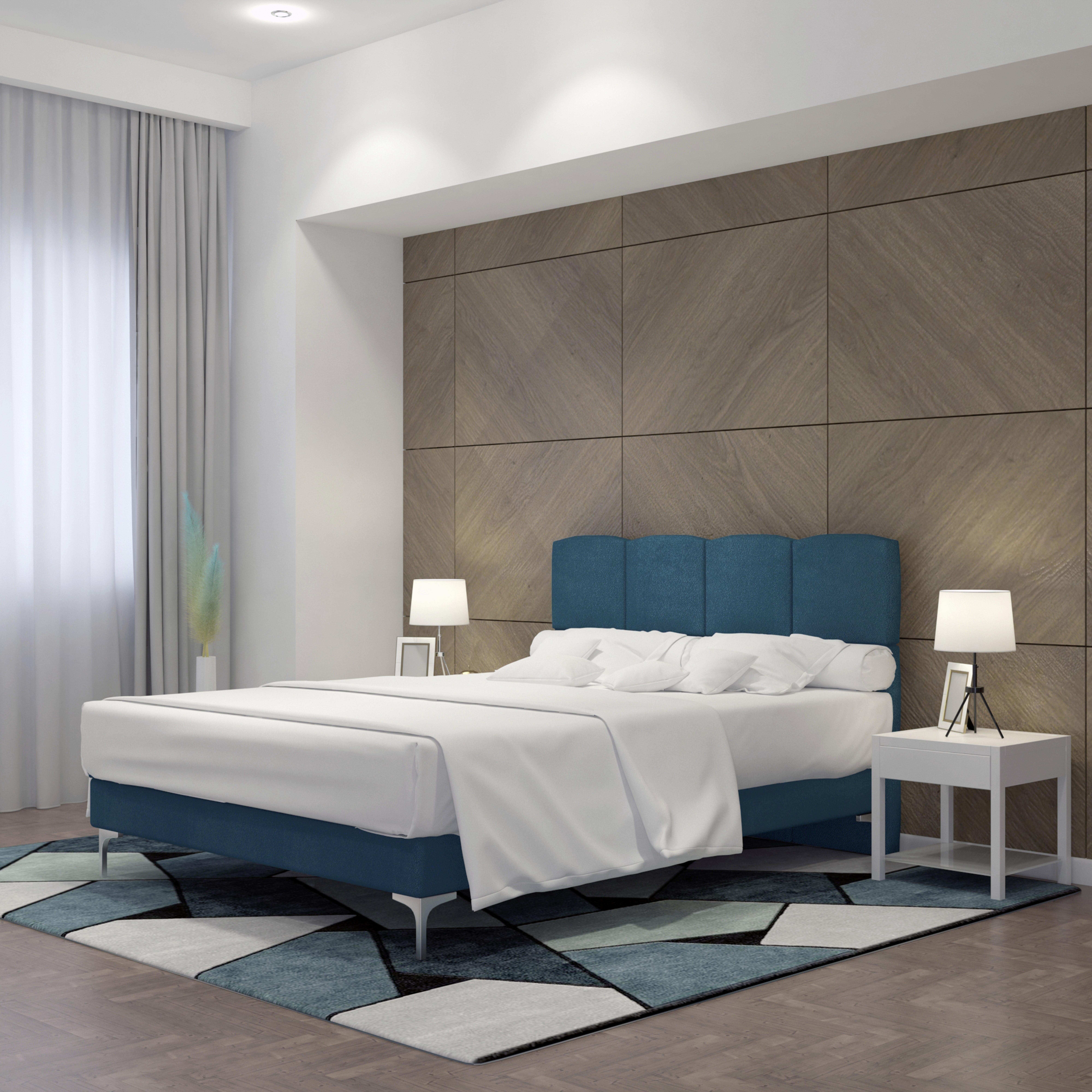 Oblazinjena Postelja Marabella Barva Petroleja, 160x200 - Moderno (160/200cm) - Mömax