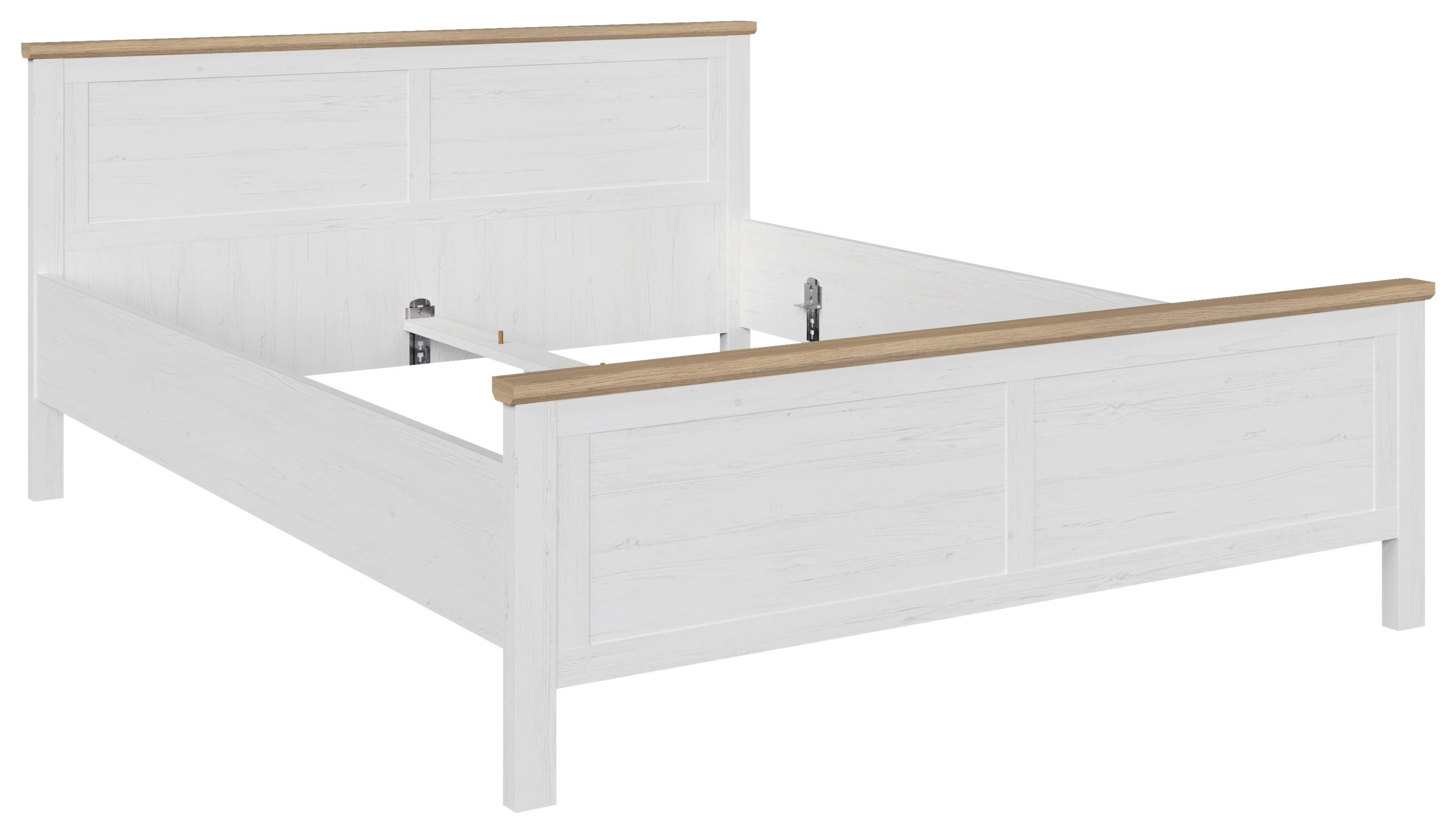 SÄNG KORSIKA -EXKLUSIV- - ekfärgad/pinjefärg, Romantik / Lanthus, trämaterial (160/200cm) - Mömax