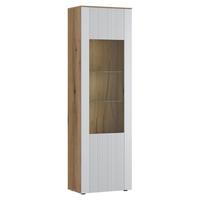 Vitrina Manilla, Barva Hrasta, Svetlo Siva - barve hrasta/svetlo siva, Trend, umetna masa/steklo (59/200,3/40cm)