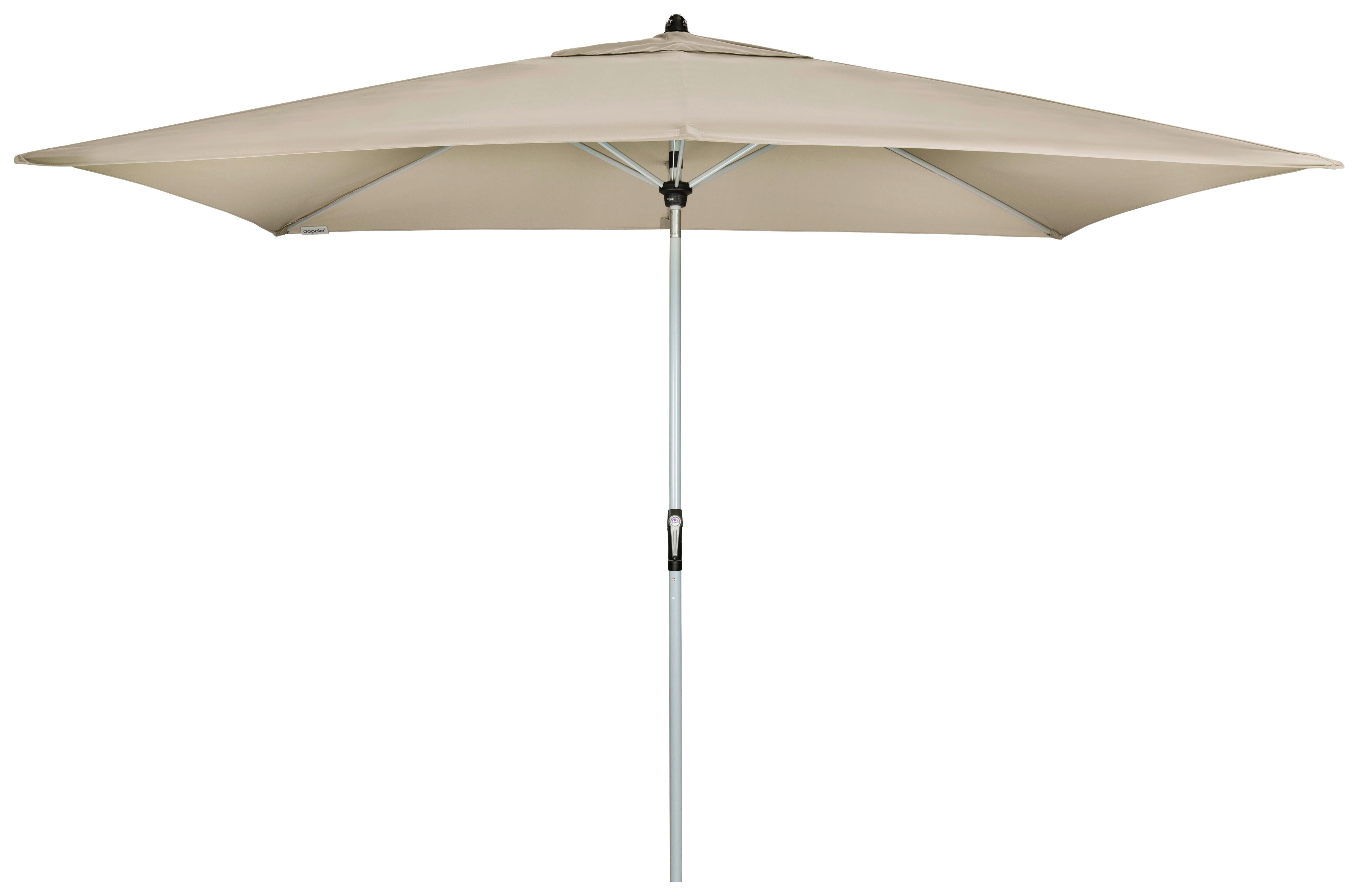 Sonnenschirm Active Auto Tilt Naturfarben ca. 300x200cm - Silberfarben/Naturfarben, Design, Textil/Metall (300/200cm) - Doppler