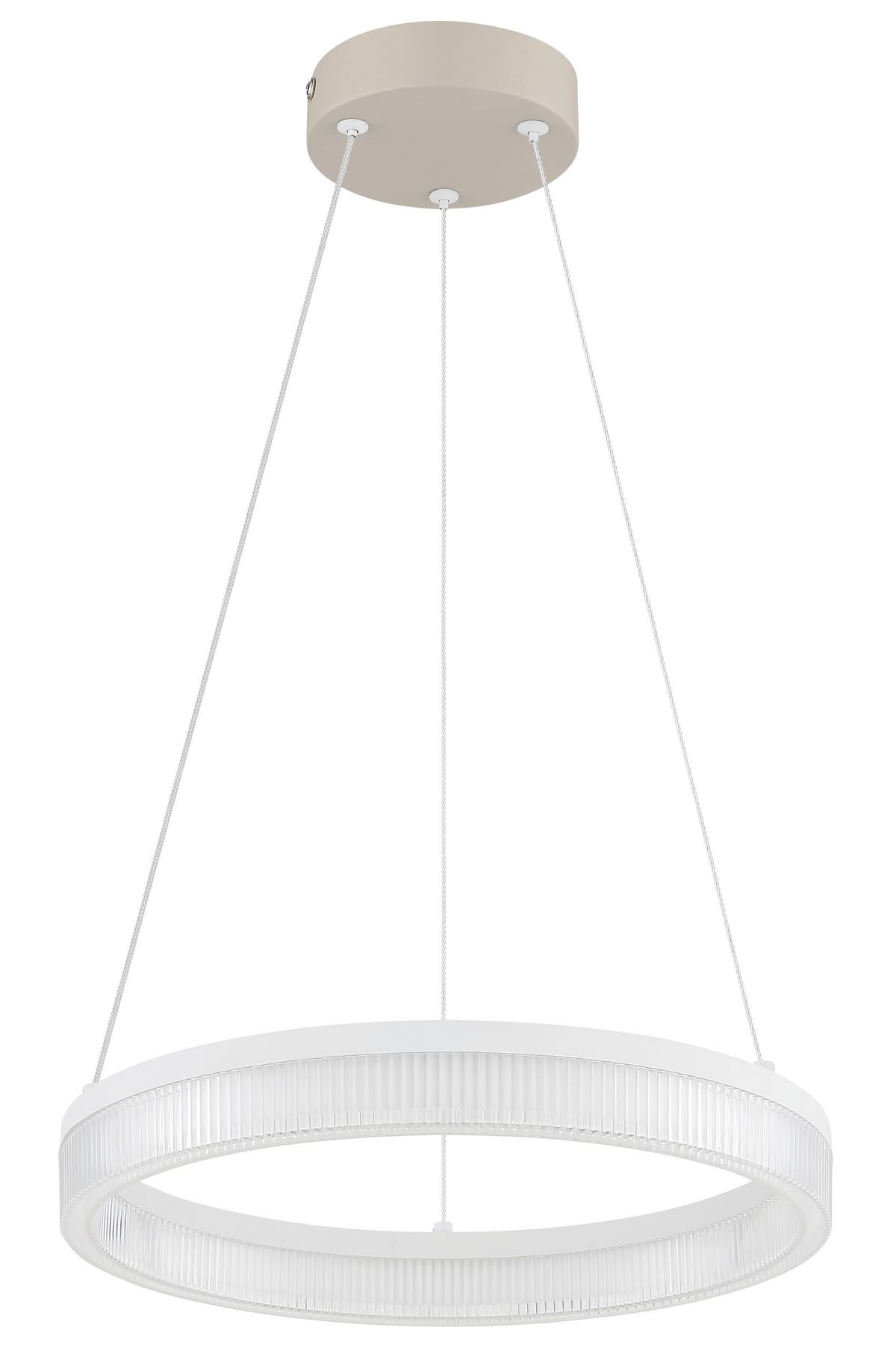 Lampă suspendată cu LED Zara - alb/nisipiu, plastic/metal (33/150cm)