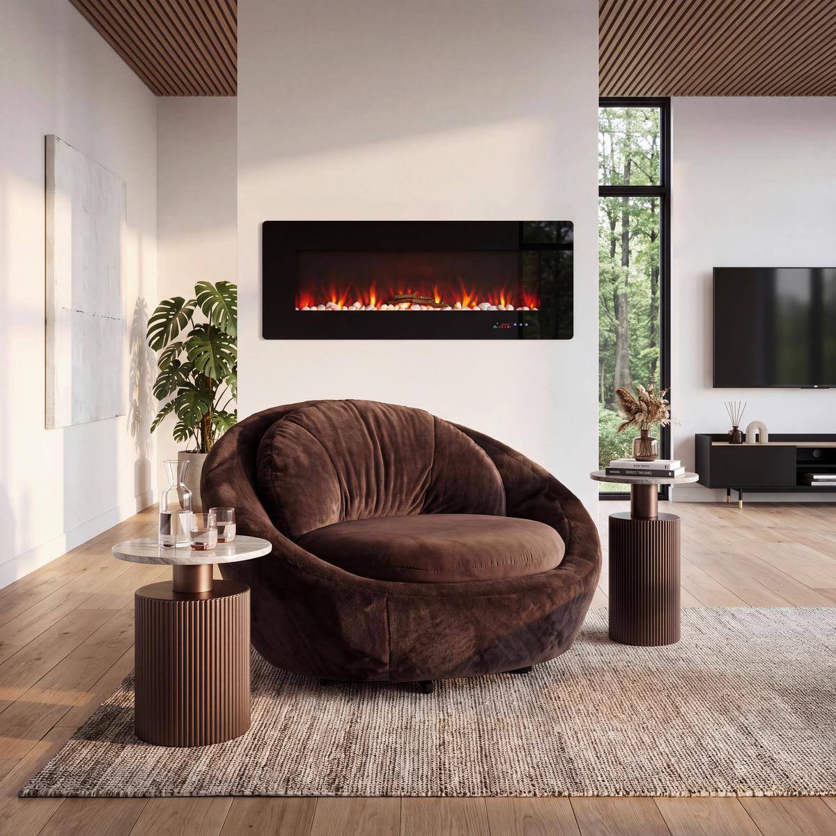 Designsessel Pio drehbar Braun - Schwarz/Braun, MODERN, Textil/Metall (130/80/112cm) - Mömax