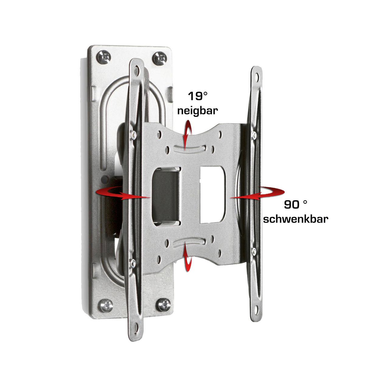TV-Wandhalter FS 1 in ca. 25x22 cm Silber - Silberfarben, KONVENTIONELL, Metall (24,33/22/9,6cm) - MID.YOU