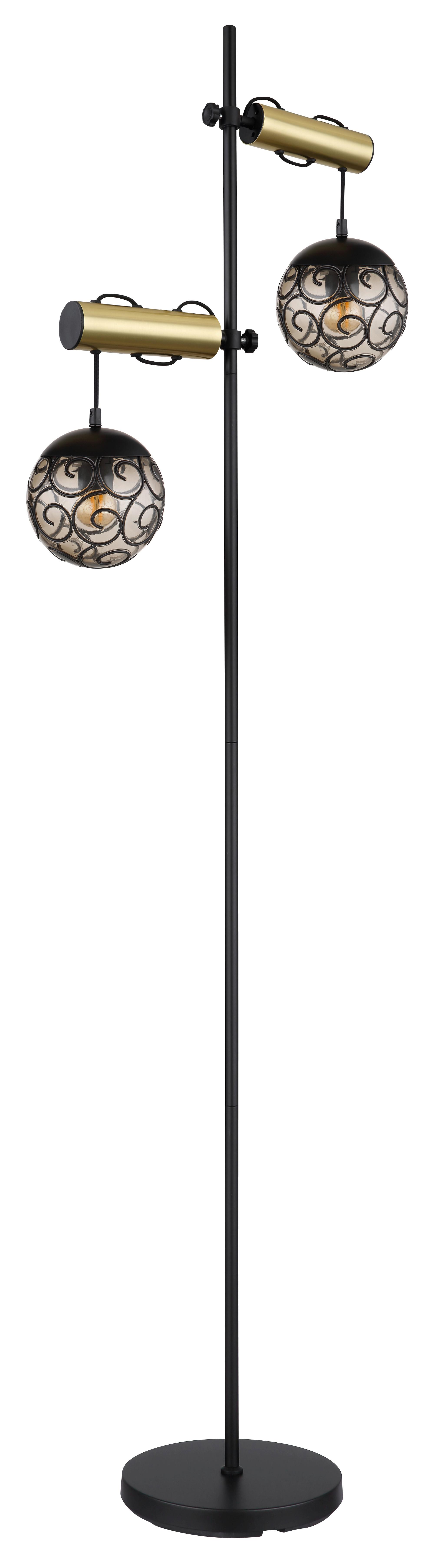 Stoječa Svetilka 15659s - zlate barve/siva, Design, kovina/umetna masa (51/25/168cm) - Globo