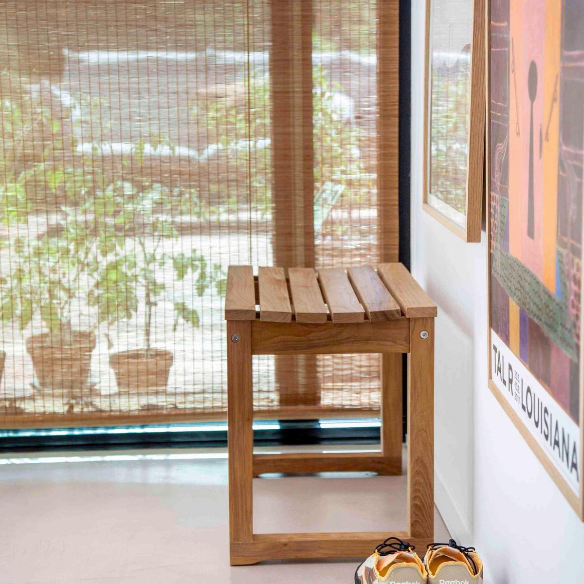 Hocker Vega Garten - Naturfarben, Design, Holz (55/43/40cm) - MID.YOU