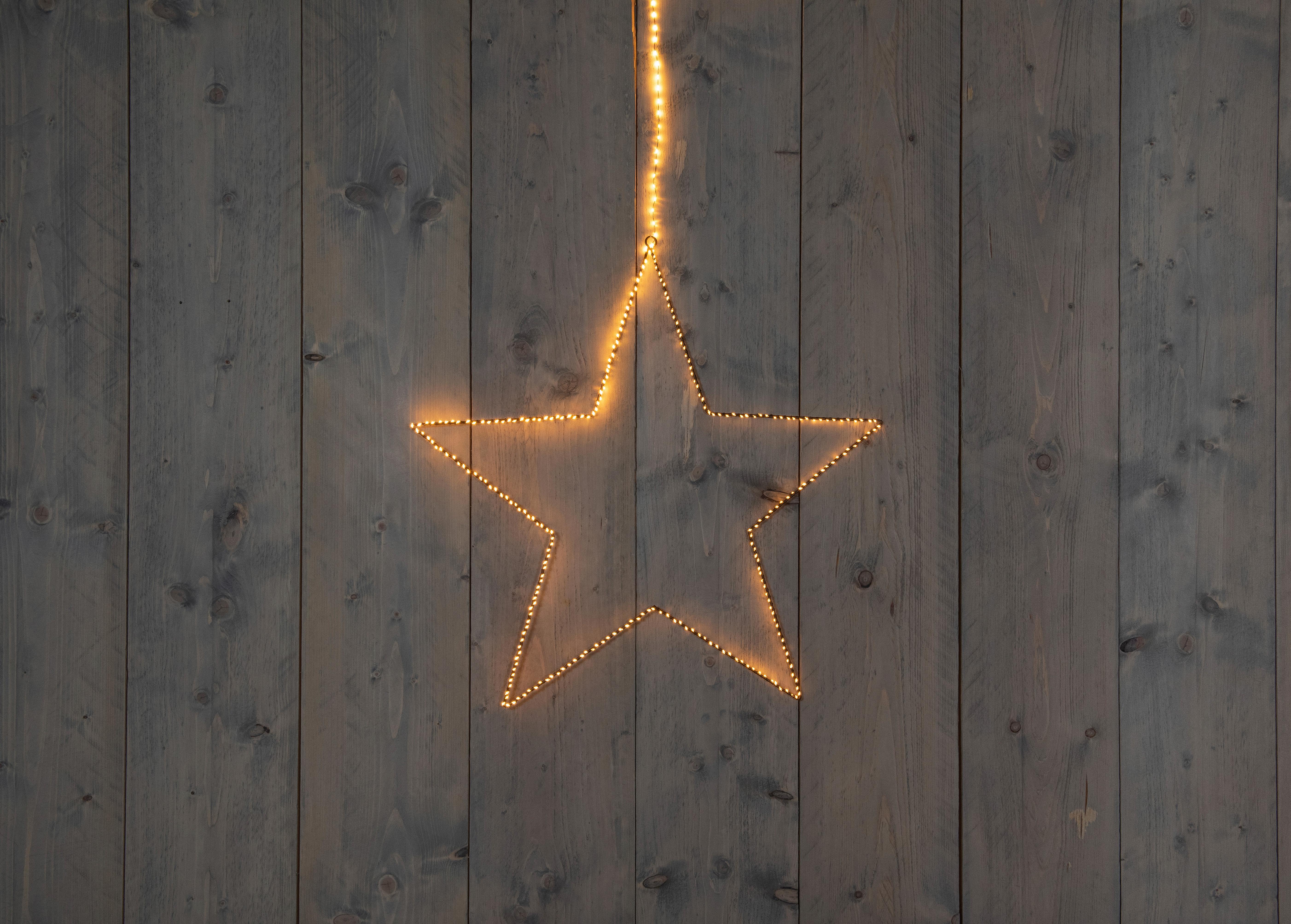 DEKORACJA ŚWIETLNA LED GWIAZDA CZARNA METALOWA - czarny, Design, metal (56cm) - X-Mas