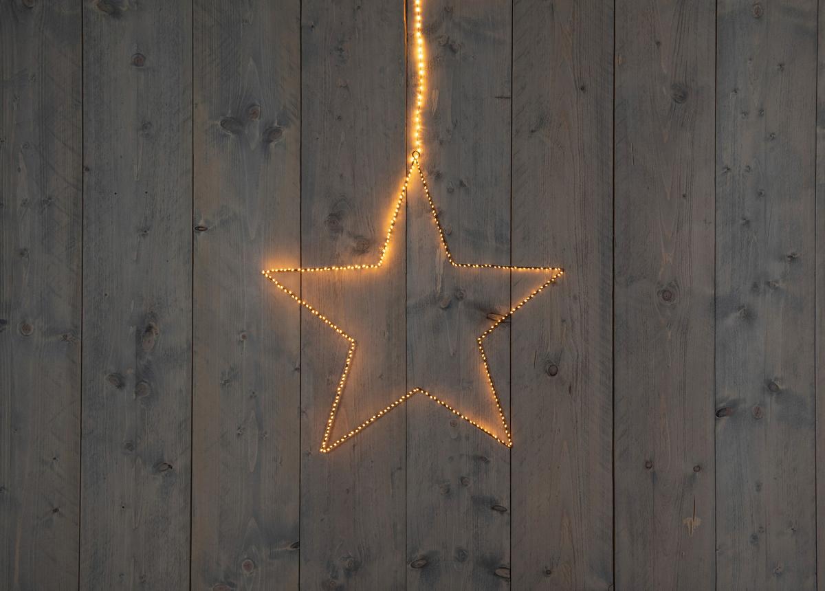 DEKORACJA ŚWIETLNA LED GWIAZDA CZARNA METALOWA - czarny, Design, metal (56cm) - X-Mas