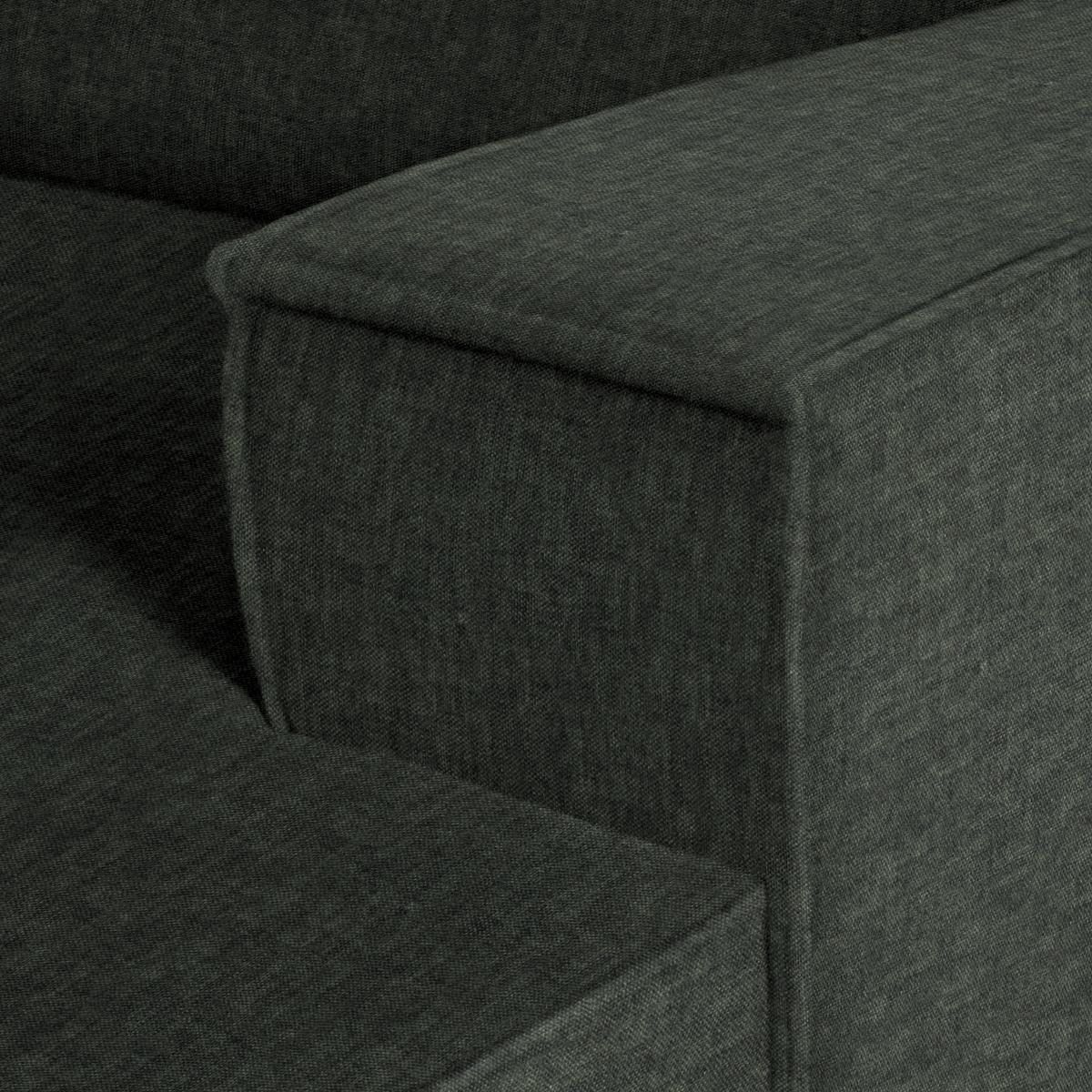 Wohnlandschaft Loft Dunkelgrün - Dunkelgrün/Schwarz, MODERN, Kunststoff/Textil (265/75/172cm) - Mömax