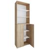 Schuhschrank LONA Sonoma Eiche ca. 70x220x40 cm - Silberfarben/Schwarz, Design, Holzwerkstoff/Kunststoff (70/220/40cm) - MID.YOU