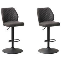 Barhocker-Set Grayson 2er-Set ca. 42x114 cm Anthrazit - Anthrazit/Schwarz, KONVENTIONELL, Textil/Metall (42/114/52cm) - MID.YOU