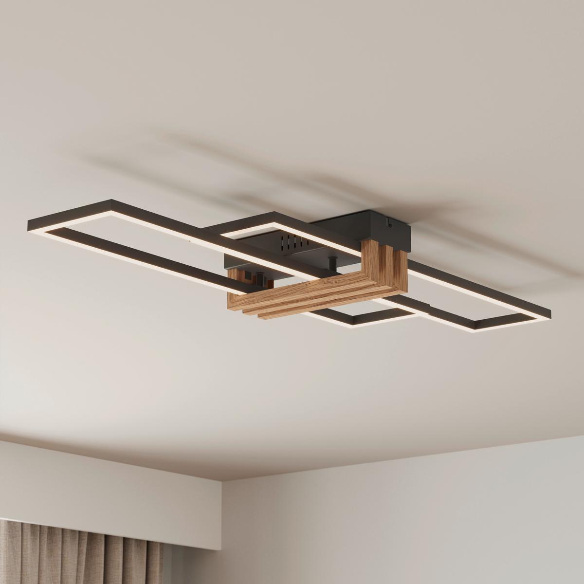 LAMPA SUFITOWA LED 67357D1 DAKARI I - czarny/opal, Design, tworzywo sztuczne/metal (80/23/8,6cm)