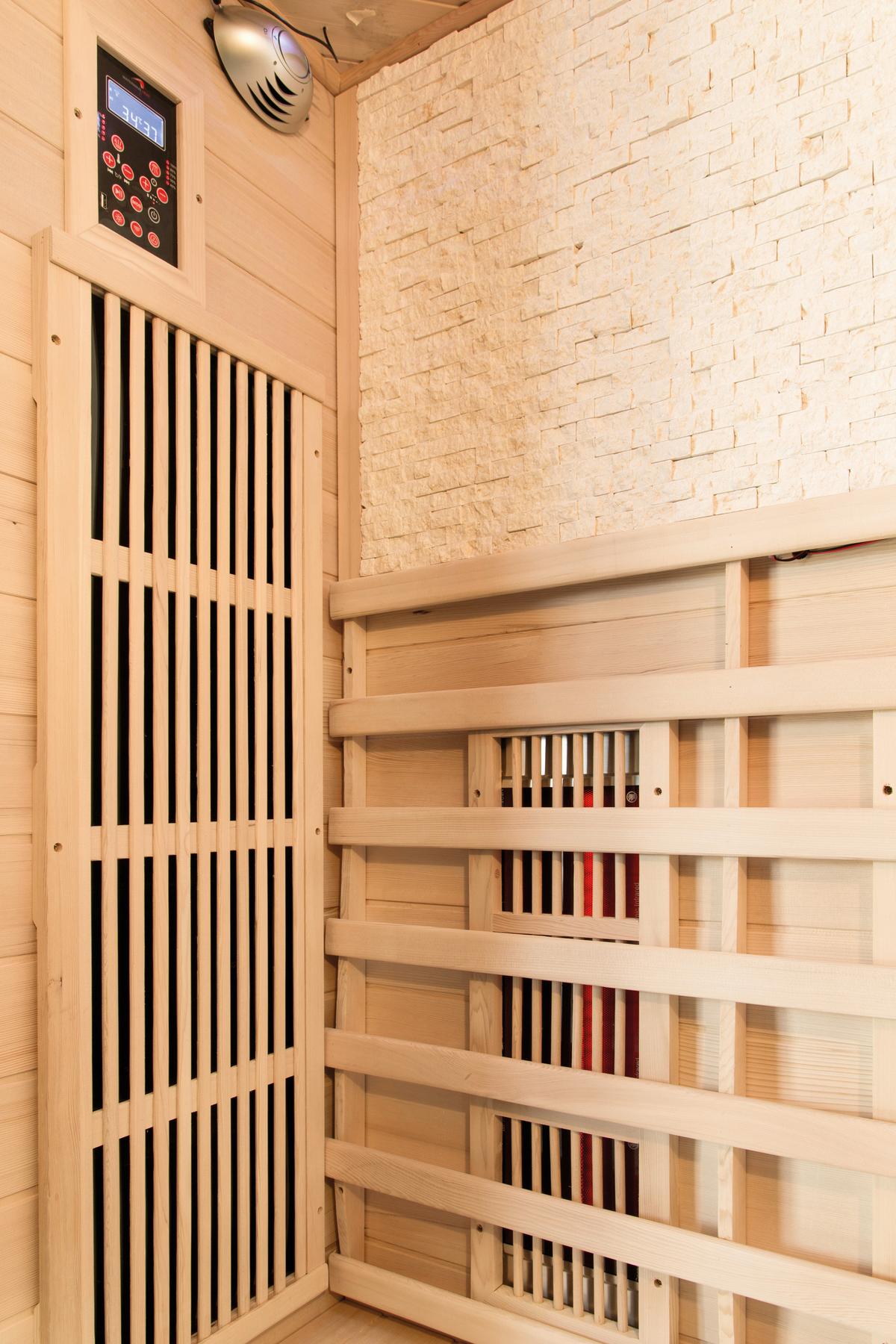 Infrarotkabine Stockholm 1 Person, ca. 90/200/90cm - Naturfarben, Design, Holz (90/200/90cm)