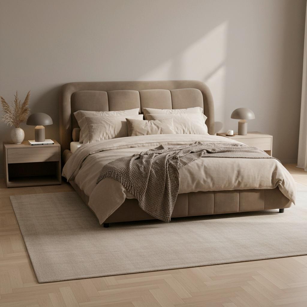 Polsterbett Anton Braun ca. 160x200 cm - Schwarz/Braun, MODERN, Holz/Textil (160/200cm) - Bessagi Home