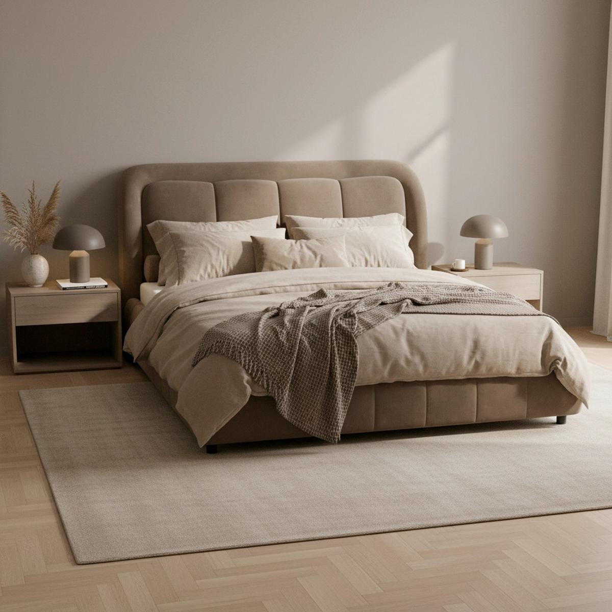 Polsterbett Anton Braun ca. 160x200 cm - Schwarz/Braun, MODERN, Holz/Textil (160/200cm) - Bessagi Home