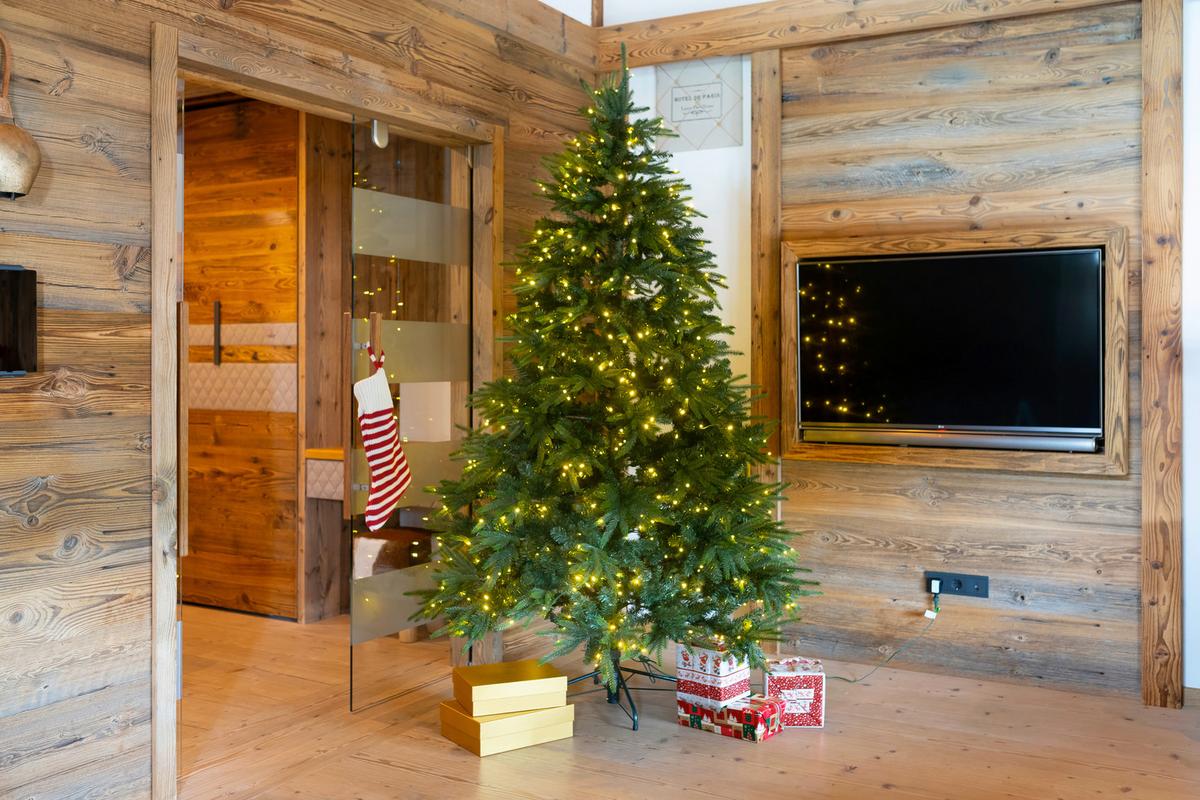 Weihnachtsbaum Evergreen Richmond Grün H: ca. 228cm - Waldgrün, Basics, Kunststoff (142/228cm)