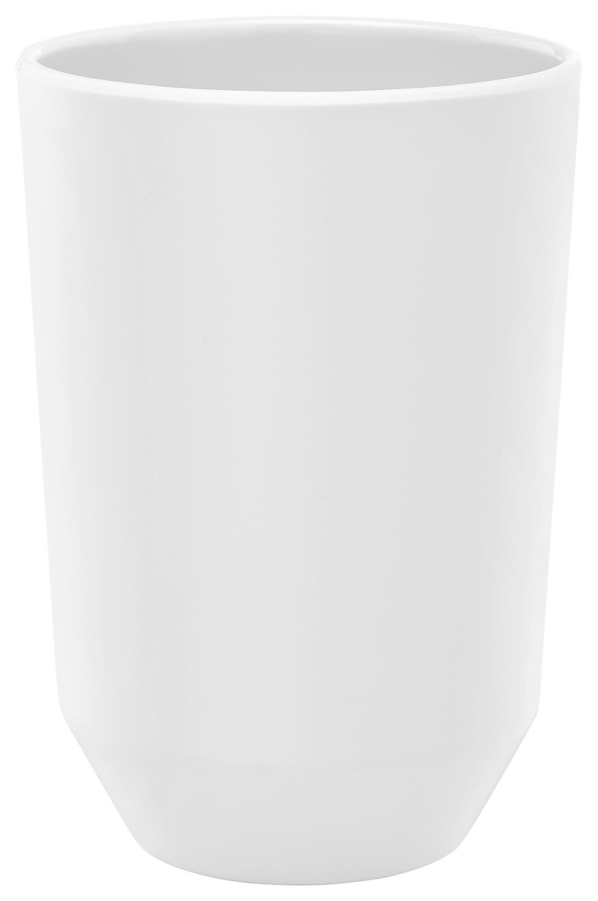 Zahnputzbecher Lilo aus Kunststoff in Weiss - Weiss, Modern, Kunststoff (7,62/10,8cm) - Modern Living