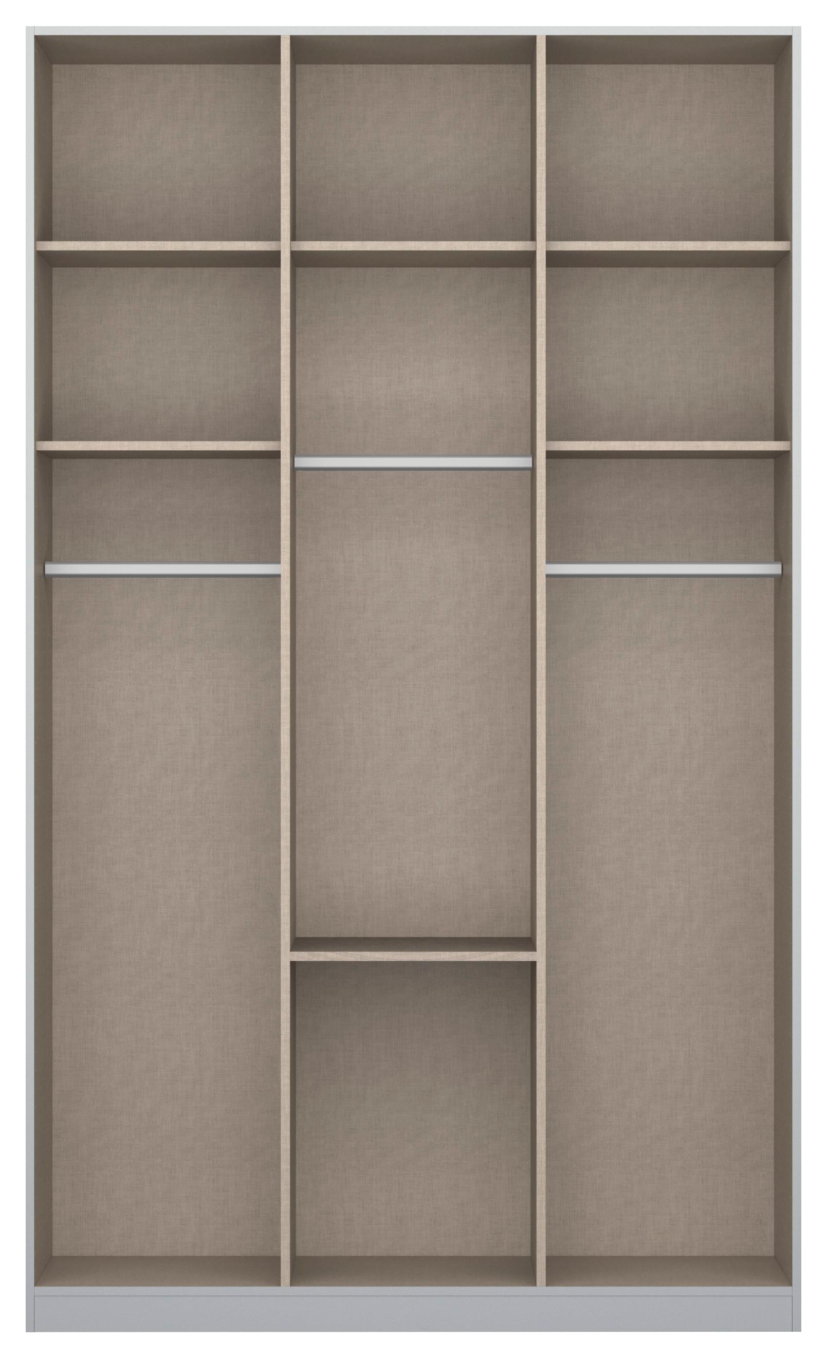 Dulap cu uși rotative ALABAMA - gri deschis/stejar Artisan, Modern, material pe bază de lemn (136/229/54cm)