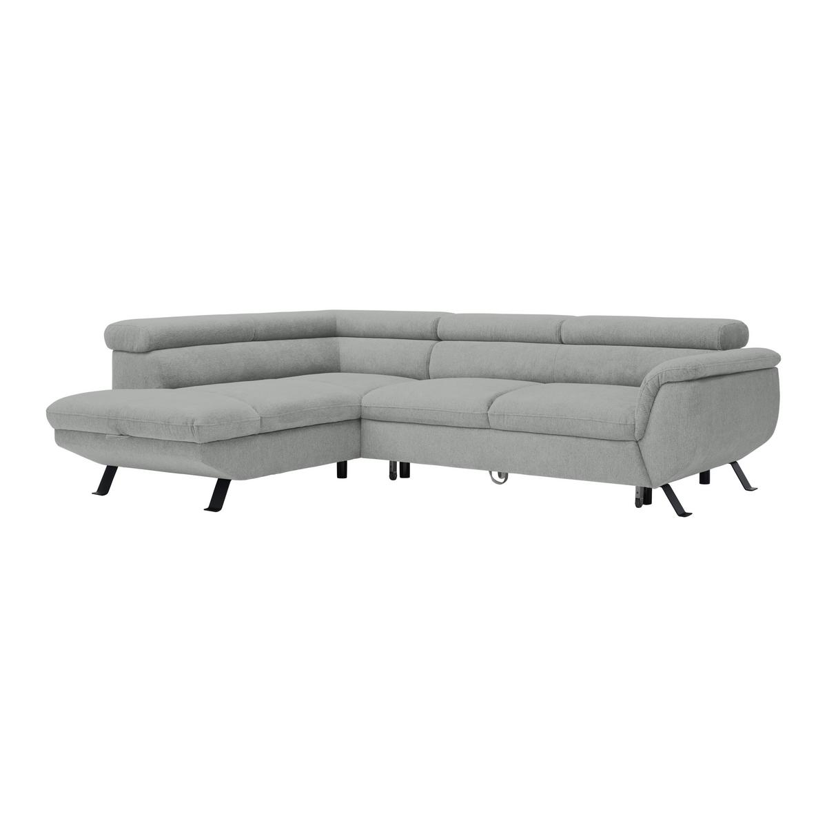 Kutna Garnitura Raven - svijetlo siva/crna, Moderno, tekstil/metal (198/257cm) - Modern Living