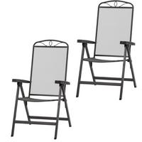 Gartenklappsessel-Set Elda 2-tlg. Anthrazit Hochlehner - Anthrazit, Basics, Metall (65/103/60cm) - Siena Garden