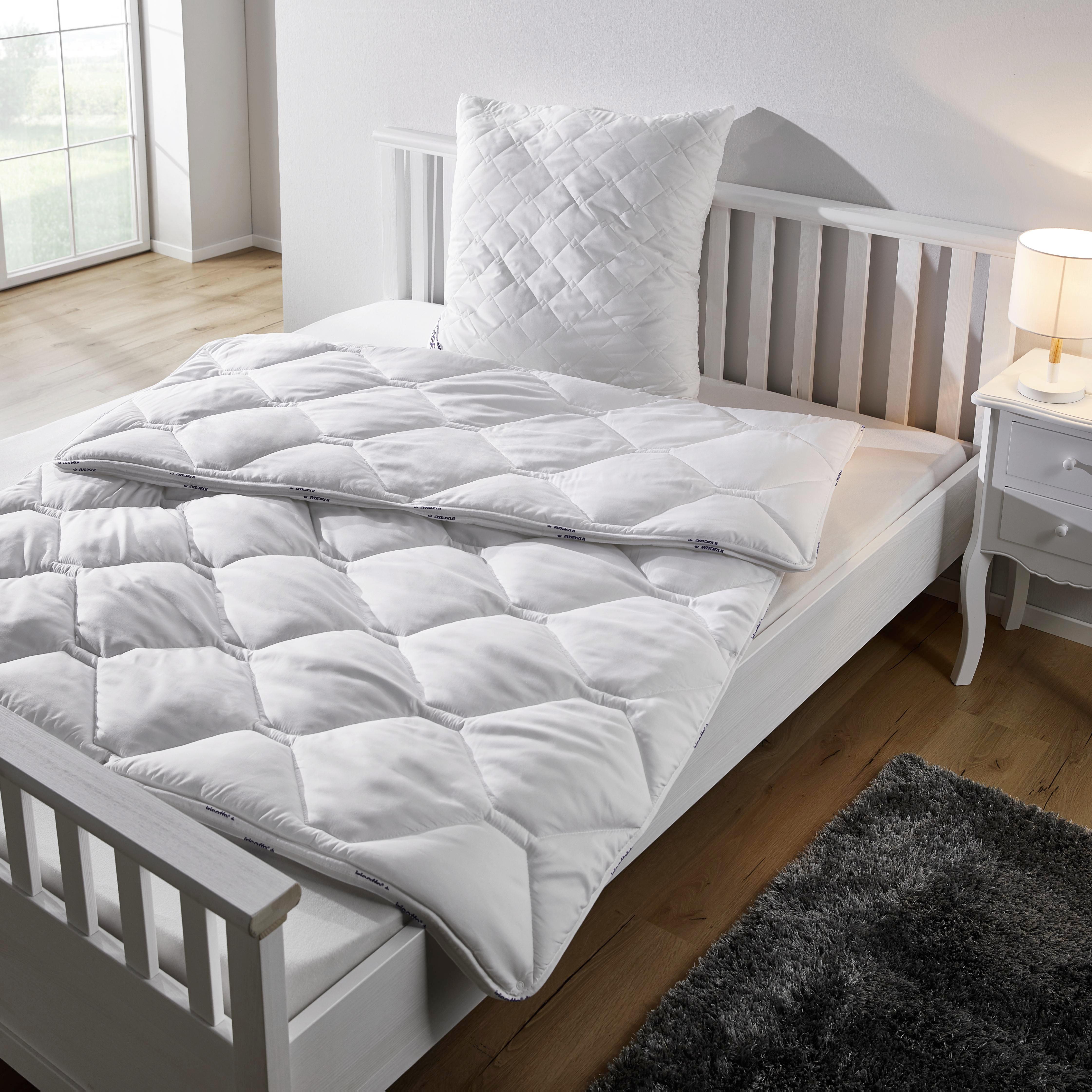 Vierjahreszeiten Bettdecke + Kissen ca.155x220/80x80 cm - Weiß, KONVENTIONELL, Textil - Irisette