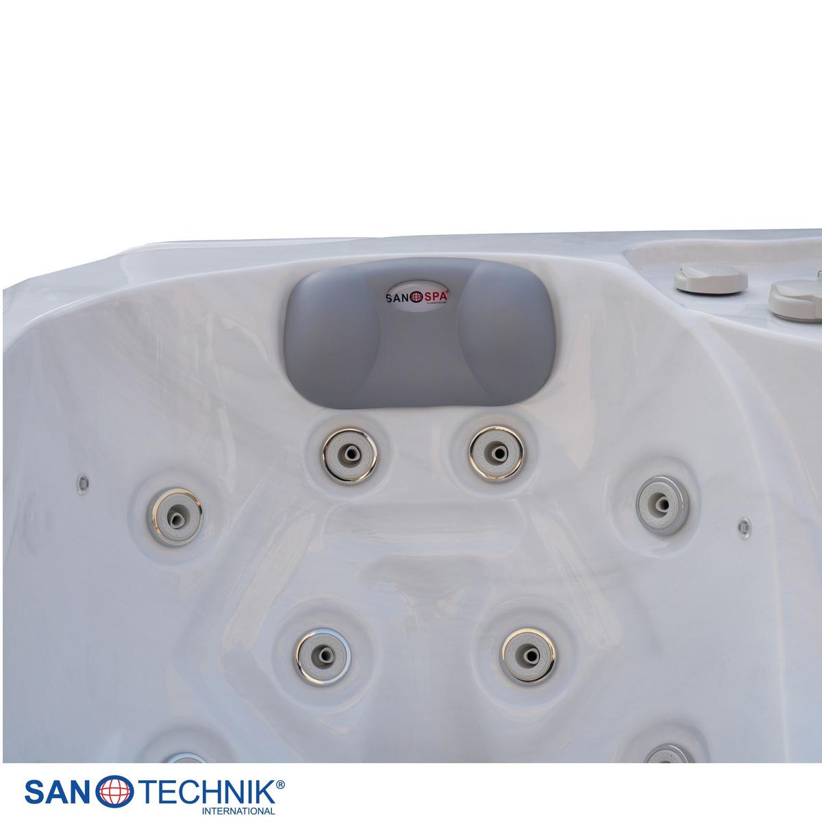 Whirlpool Capri Grauweiß ca. 210x160x90cm - Grauweiß, KONVENTIONELL, Kunststoff (210/160/90cm) - Sanotechnik
