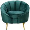 Fotelj Stella, Zelena - zelena/barve medenine, Design, kovina/tekstil (87/76/82cm) - Livetastic