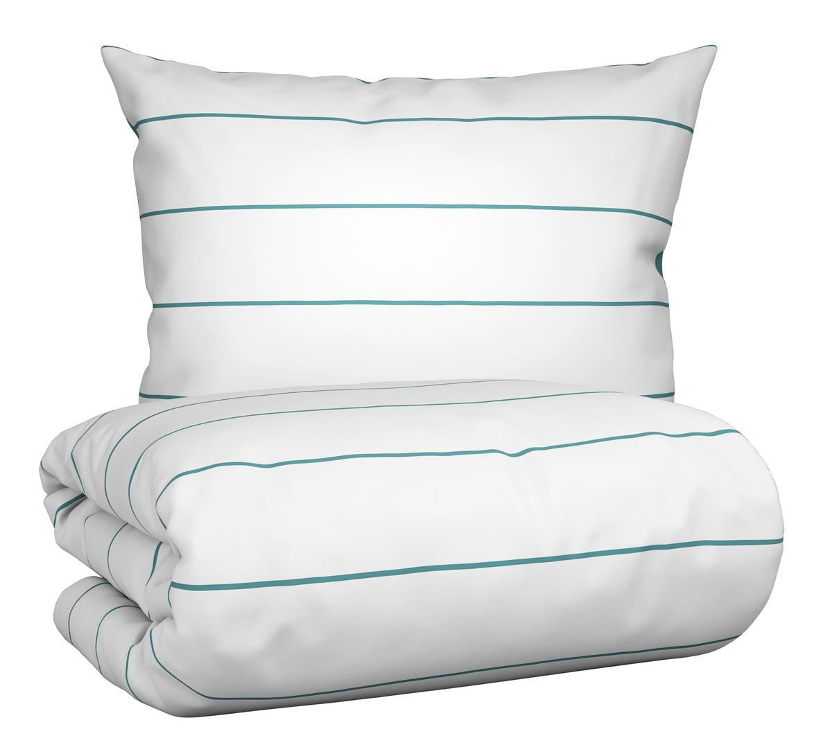 WENDEBETTWÄSCHESET KIRA WENDE COOLTEX - Blau/Weiss, Modern, Textil (160/210cm) - Modern Living